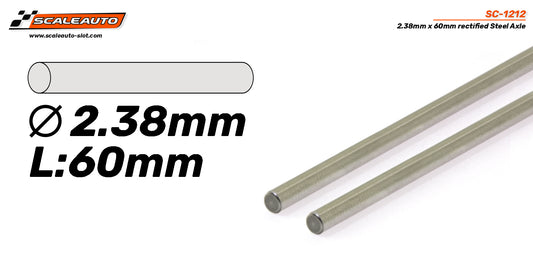 Scaleauto SC-1212 - Eje de acero rectificado - 60 mm x 3/32" - par