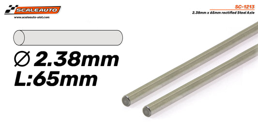 Scaleauto SC-1213 - Eje de acero rectificado - 65 mm x 3/32" - par
