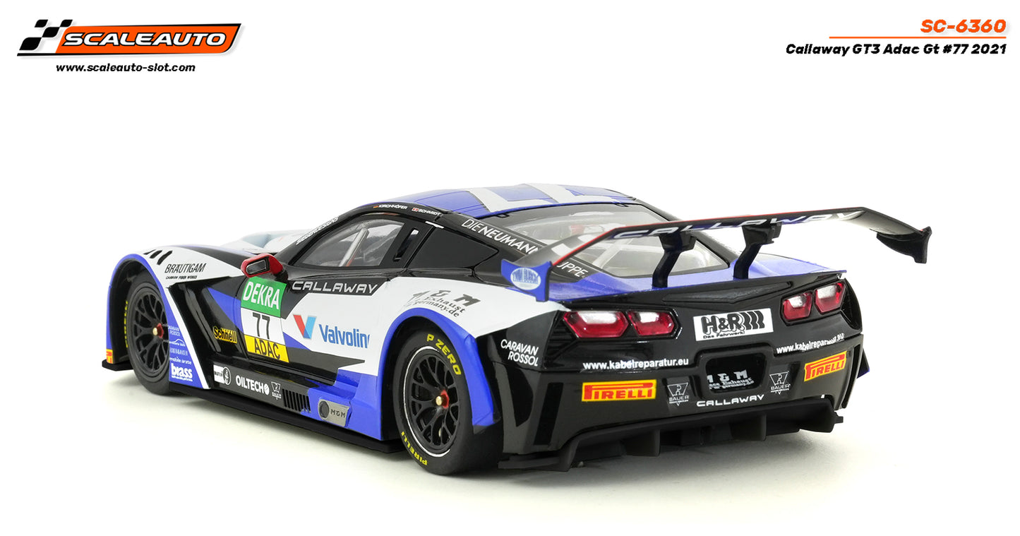 Scaleauto SC-6360 - PRE-ORDER! - Corvette Callaway GT3 - Valvoline #77 - '21 Adac GT - Home Series