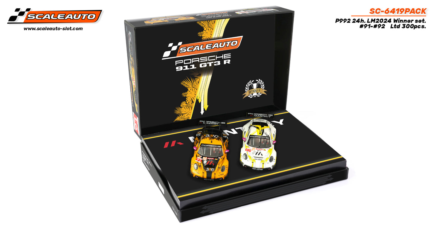 Scaleauto SC-6419PACK - PRE-ORDER! - Porsche P992 '24 Le Mans 24H Winner Set - Home Series