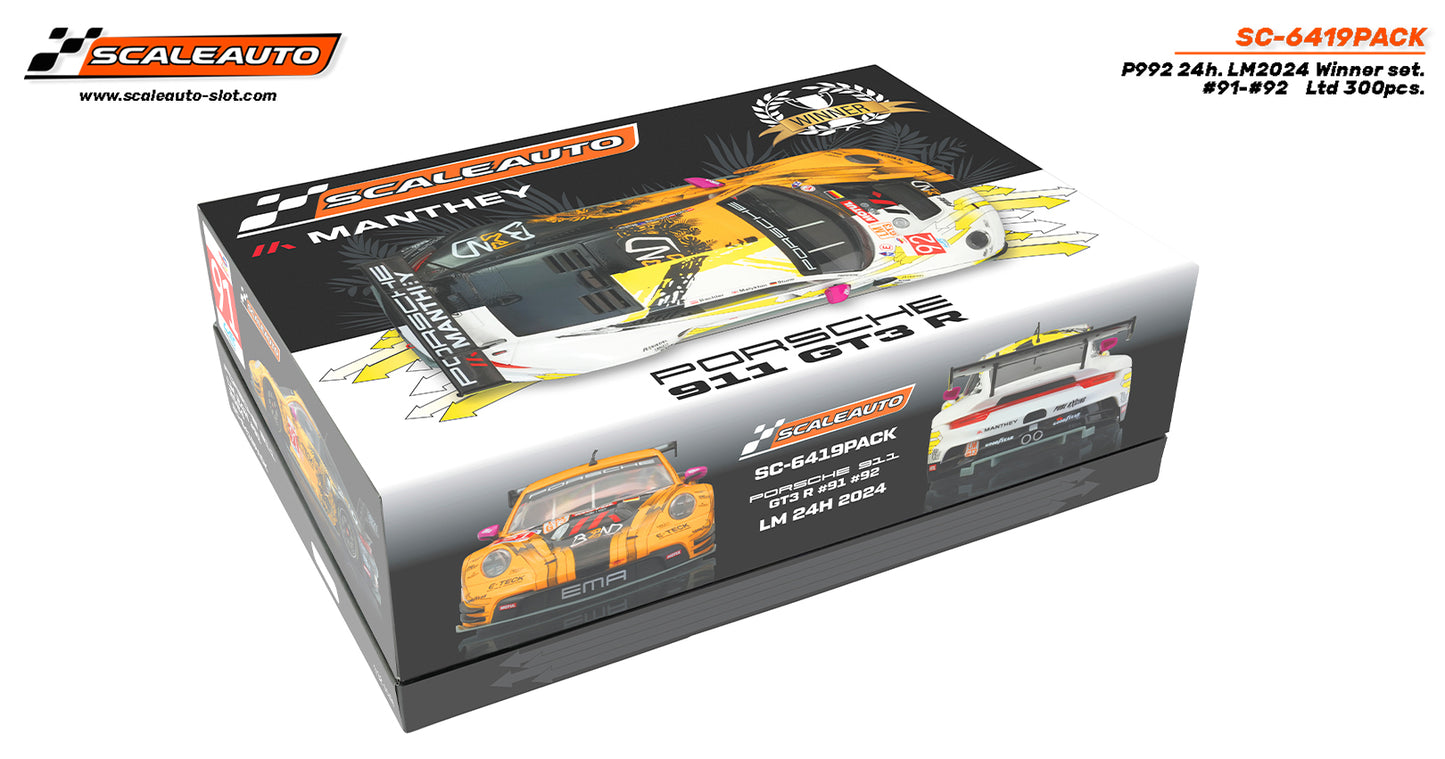Scaleauto SC-6419PACK - PRE-ORDER! - Porsche P992 '24 Le Mans 24H Winner Set - Home Series