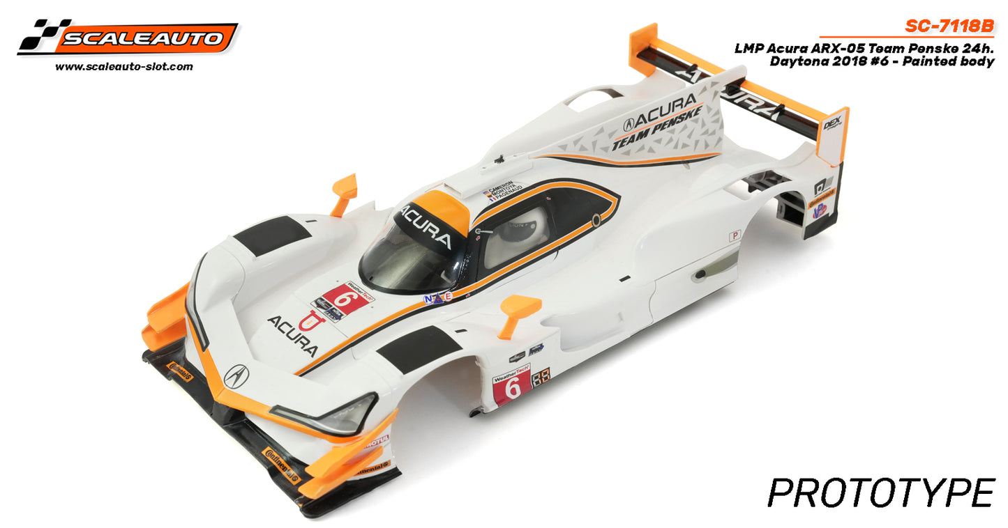 Scaleauto SC-7118B - 1/24 Painted Body - Acura ARX-05 - Team Penske #6 - '18 Daytona